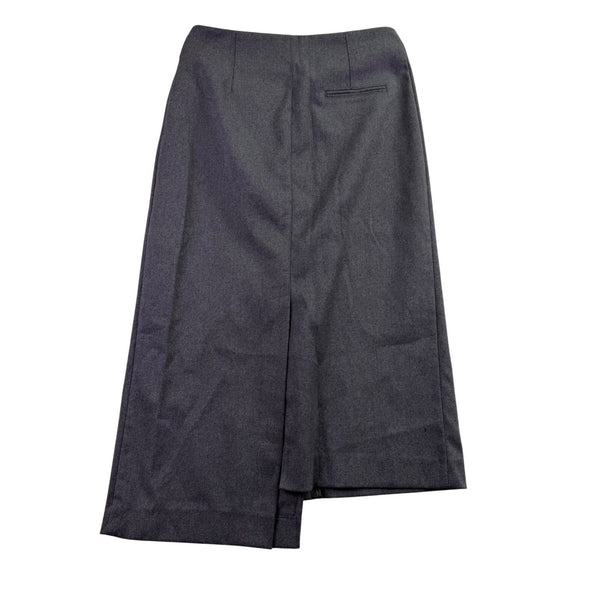 Moon River Womens Gray Polyester Wrap Midi Skirt Side Pocket Detail Size M