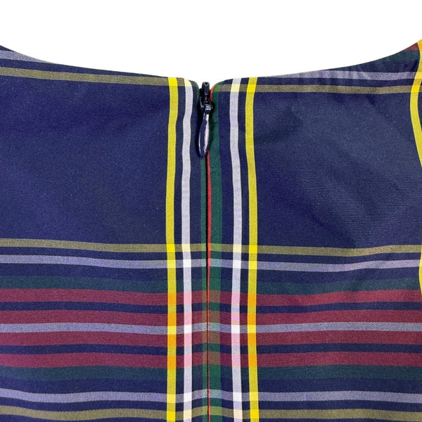 Crewcuts Girls Multicolor Plaid Polyester Puff-Sleeve Ruffle Dress Size 6