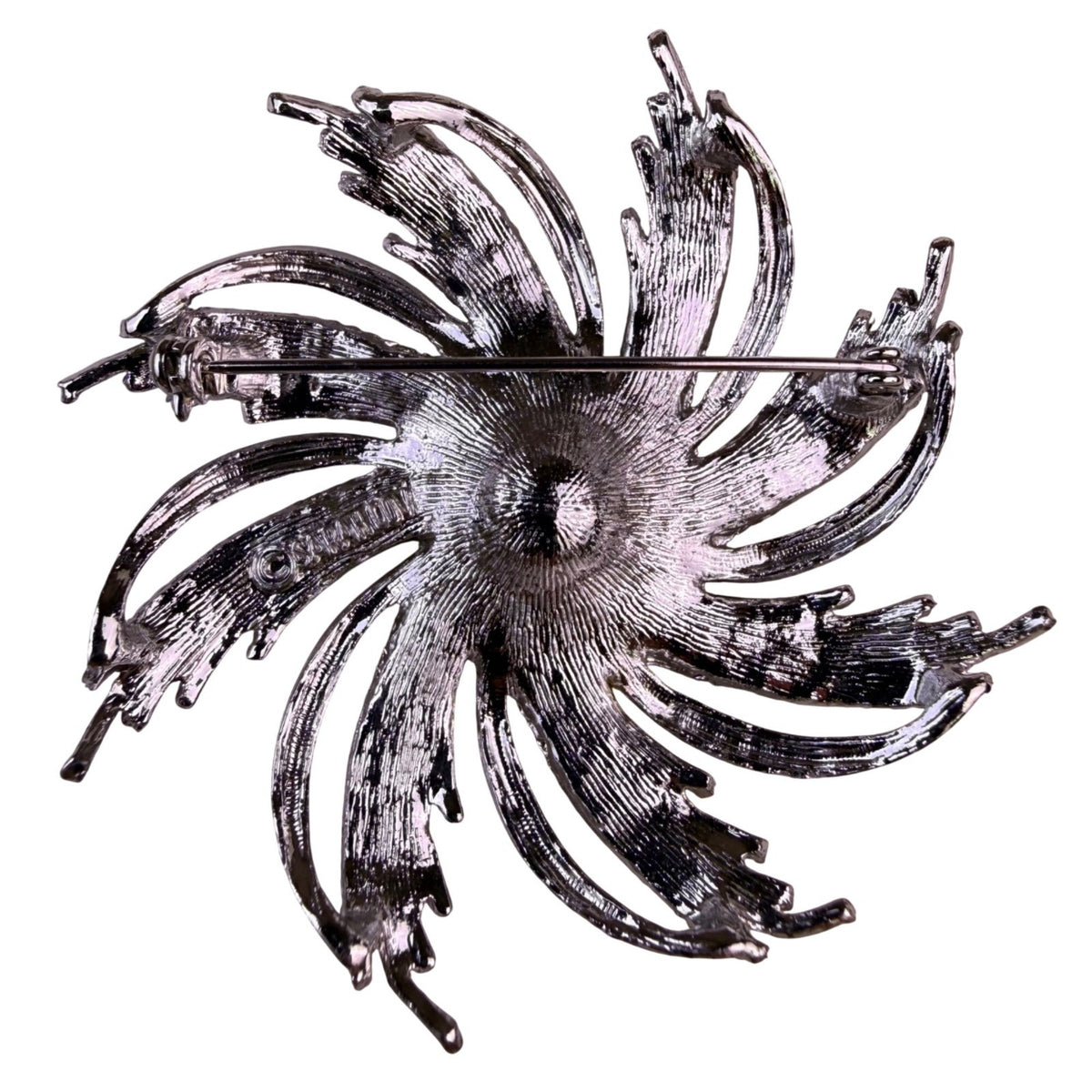 Sarah Coventry Womens Silver Tone Metal Faux Pearl Floral Brooch 1960s Vintage