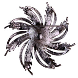 Sarah Coventry Womens Silver Tone Metal Faux Pearl Floral Brooch 1960s Vintage