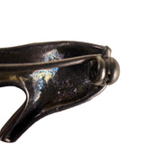 Sterling Silver Womens High Heel Shoe Brooch With Marcasite Stones Elegant