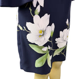 Hobbs Womens Navy Floral Print Bell Sleeve Dress Size US 4