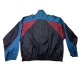 Nike Mens Black Teal Burgundy Nylon Windbreaker Jacket Full Zip Retro Style
