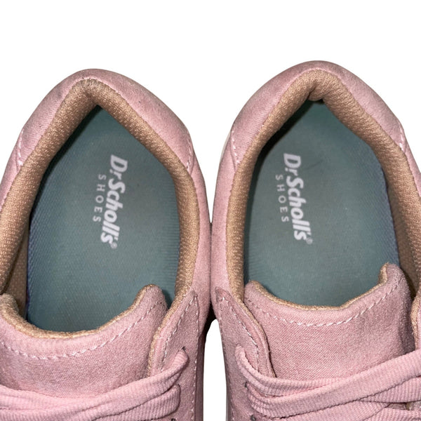 Dr. Scholls Women’s Pink Suede Casual Low Top Lace-Up Time Off Sneakers Size 7M