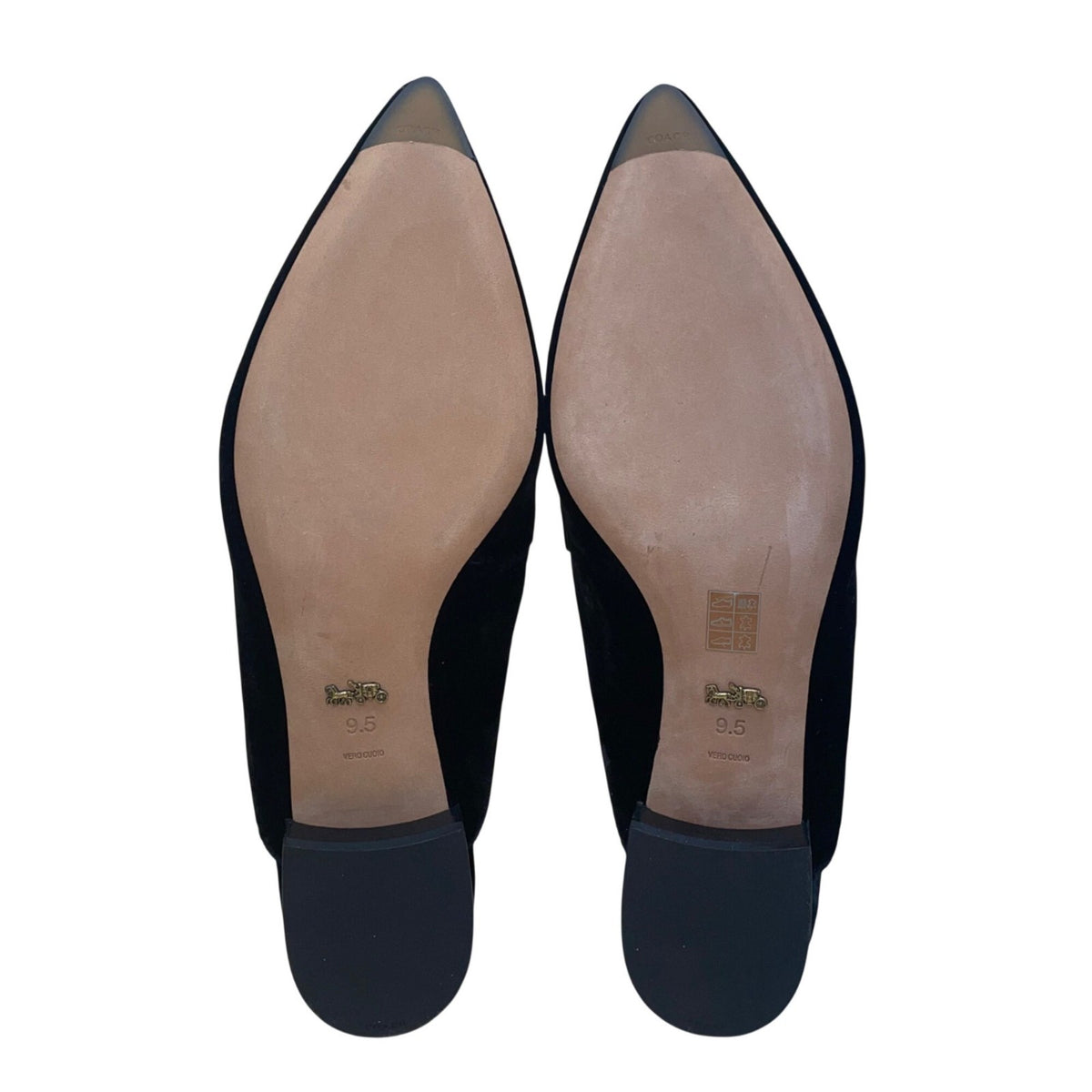 Coach Women’s Black Velvet Floral Embellished Mules Size 9.5B