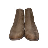 Soda Women’s Brown Faux Suede Slip-On Stacked Heel Chelsea Ankle Booties Sz 8.5
