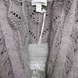 Garnet Hill Womens Gray Baby Alpaca Cardigan Sweater Button Front Textured Sz M