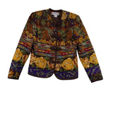 Carlisle Women’s Multicolor Paisley Floral Quilted  Jacket Elegant Design Sz 8