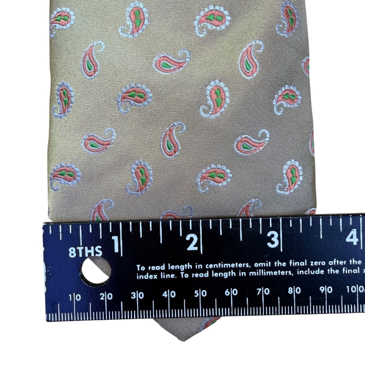 Hugo Boss Mens Tan Silk Paisley Necktie Stylish Fashion Accessory