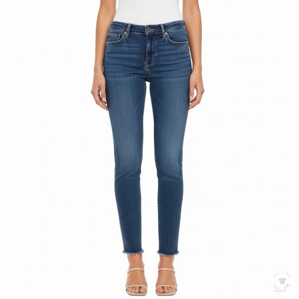 Lucky Brand Womens Blue Cotton Blend Lolita Skinny Frayed Hem Jeans Size 4/27