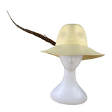 ADOLFO II Frances Berman Womens Ivory Felt Wide Brim Hat Accent Vintage