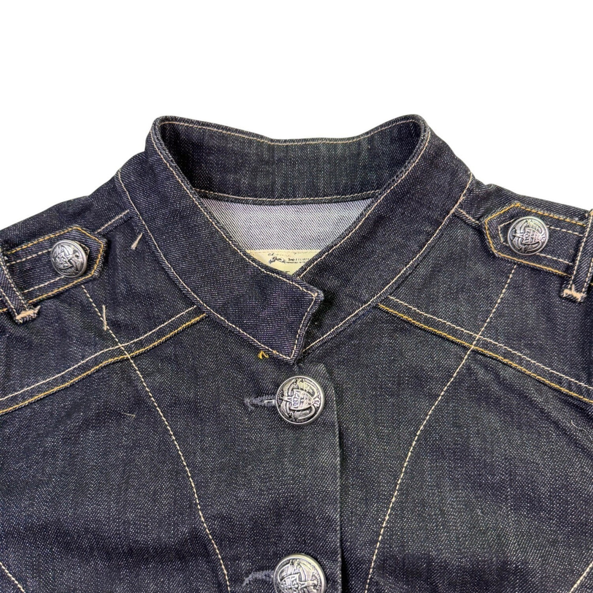 Old Navy Womens Black Denim Button-Up Stretch & Fitted Jacket Size M