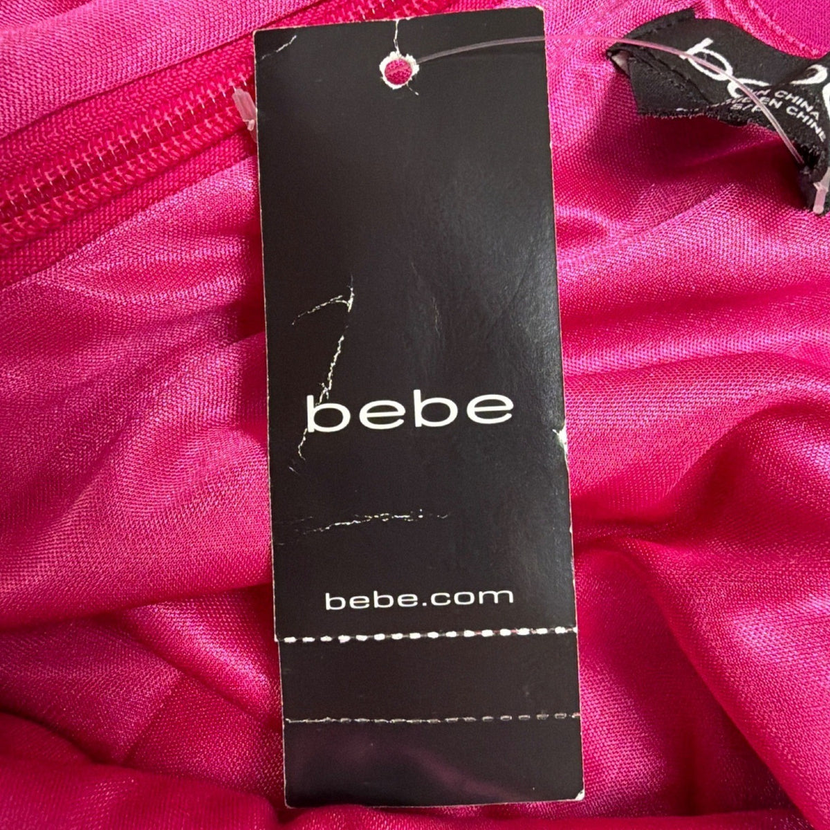 Bebe Women’s Pink Spandex Cocktail Dress Halter Peplum Style Size S