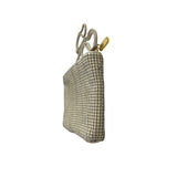 Vintage Hong Kong Women’s Beige Metal Mesh Crossbody Purse With Chain Strap Sz S