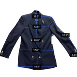 Jos. A. Bank Mens Navy Wool Double-Breasted Blazer Gold Buttons Size 6 Regular