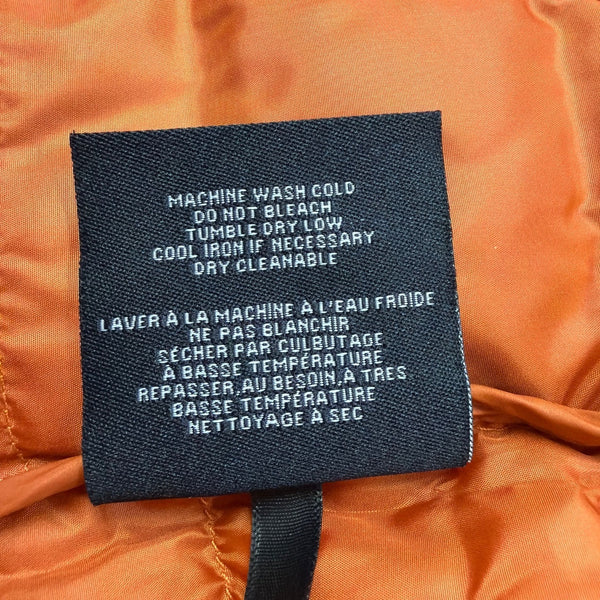 Cole Haan Mens Orange Quilted Puffer Vest With Zip Pockets Lightweight Sz M