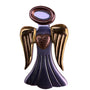 Avon Womens Gold Tone & Silver Tone Metal Angel Brooch Oval Halo & Heart