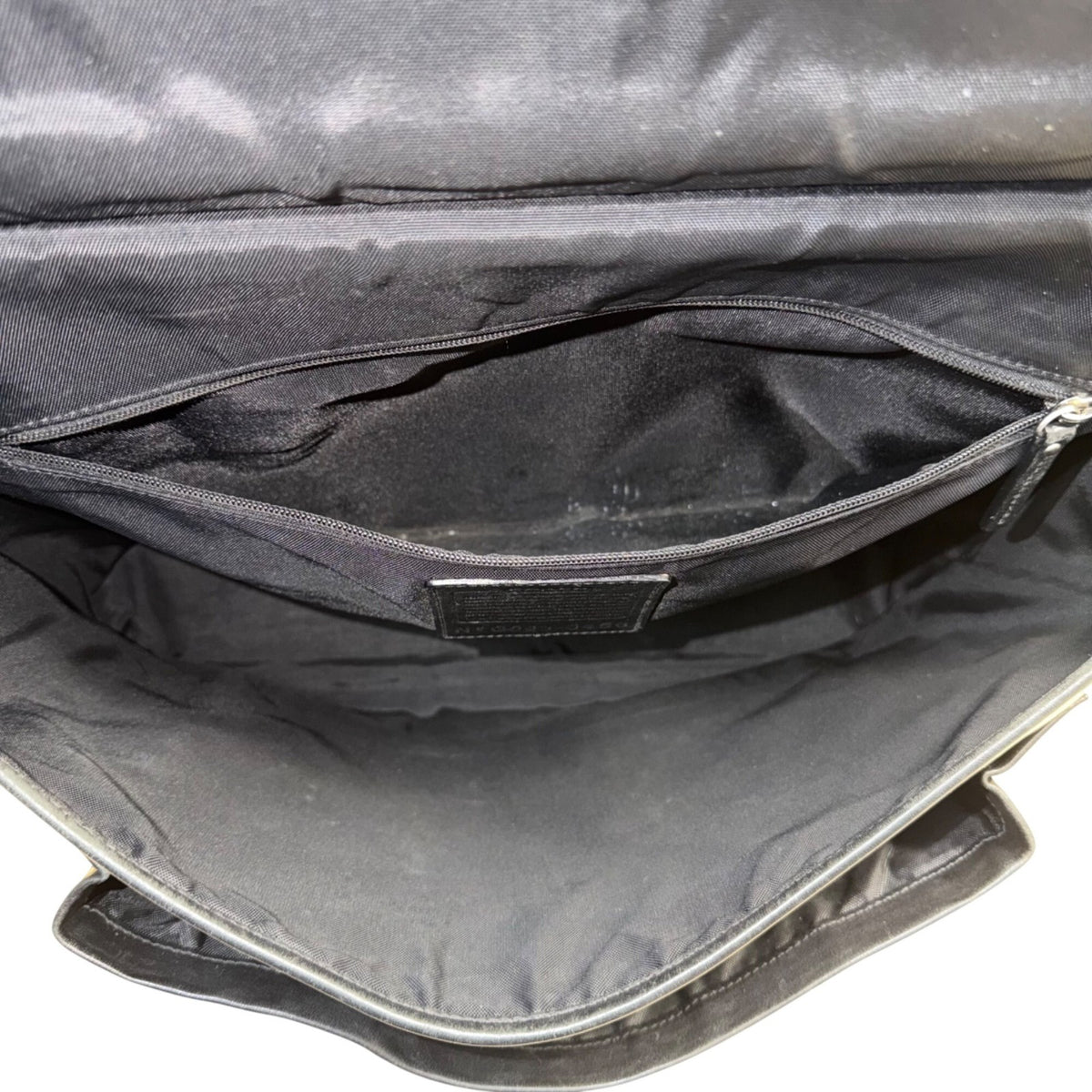 Coach Men’s Black Leather Adjustable Strap Turn Lock Barclay Briefcase Bag