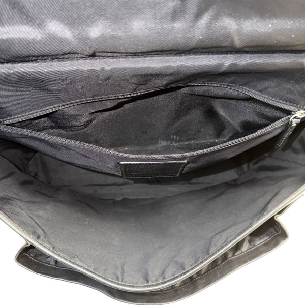 Coach Men’s Black Leather Adjustable Strap Turn Lock Barclay Briefcase Bag
