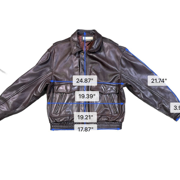Banana Republic Mens Brown Leather Bomber Jacket Vintage Style Durable Size 42