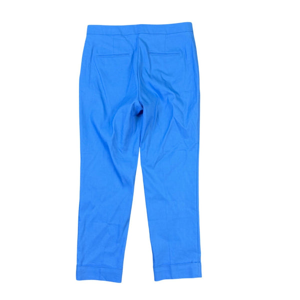 Ann Taylor Womens Blue Linen-Blend Slim Fit Dress Pants Size 10