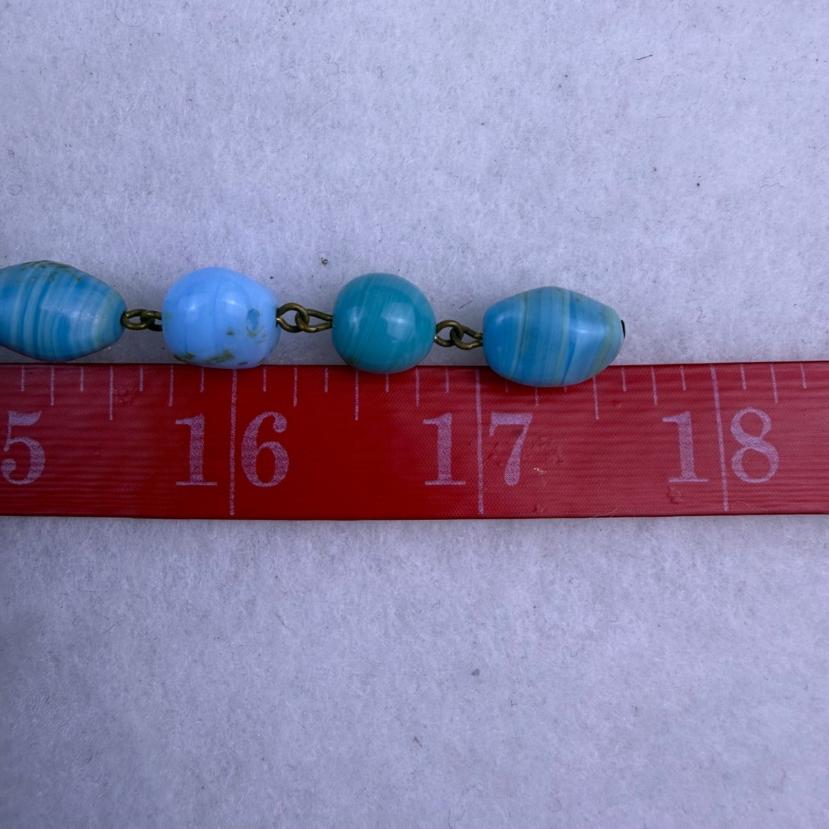 Vintage Womens Blue Multi-Strand Beaded Necklace Adjustable