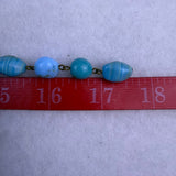 Vintage Womens Blue Multi-Strand Beaded Necklace Adjustable