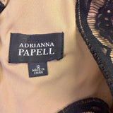 Adrianna Papell Womens Black Cotton\ Lace Overlay Cocktail Dress Size 12