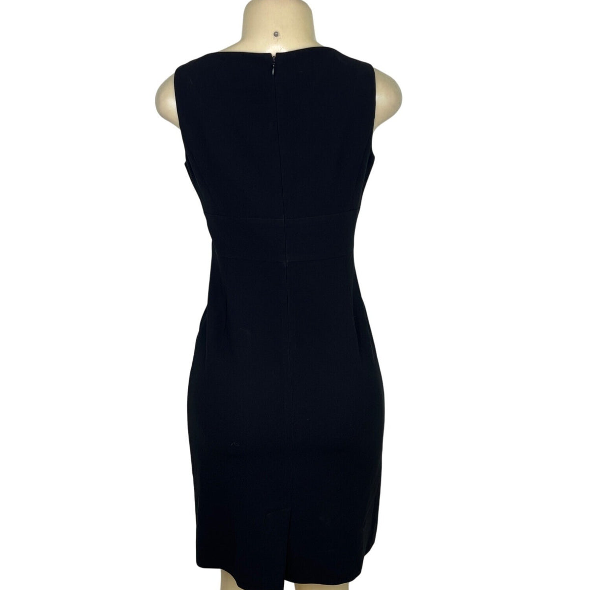 Ann Taylor Petites Black Sleeveless Sheath Dress V-Neck Back Zip Size 2P