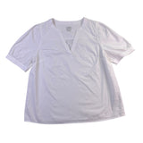 J.Crew Womens White V-Neck Puff Sleeve Top Lightweight & Stylish Sz M
