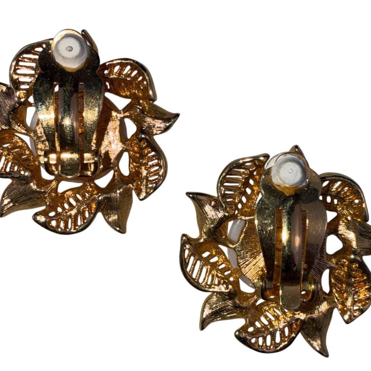 Joan Rivers Womens Gold Tone Faux Pearl Leaf Motif Clip-On Earrings  Jewelry
