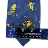Classic Pooh Mens Blue 100% Silk Necktie Winnie The Pooh Piglet Novelty Print