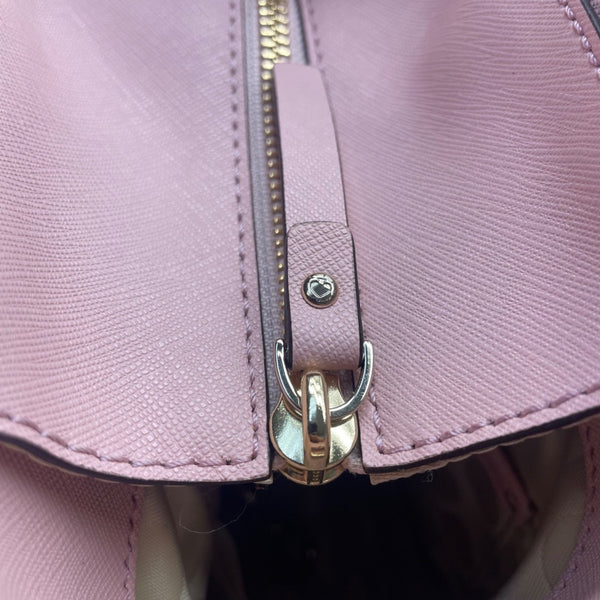 Kate Spade Women’s Pink Leather Adjustable Strap Compact Crossbody Tote Bag