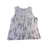 Chicos Womens White & Silver Sequin Tank Top Casual Lightweight Stretch Size 3L