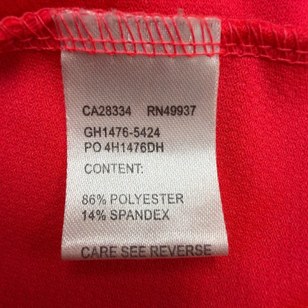 Tail Womens Red Polyester/Spandex Short Sleeve Half-Zip Performance Polo Shirt X