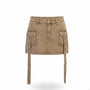 Fashion Nova Womens Brown Washed Micro Mini Skirt W/ Pockets Size M