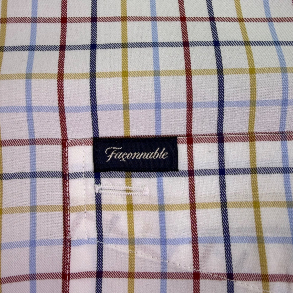 Faconnable Mens Multi-Color Cotton Plaid Button-Up Shirt Size M