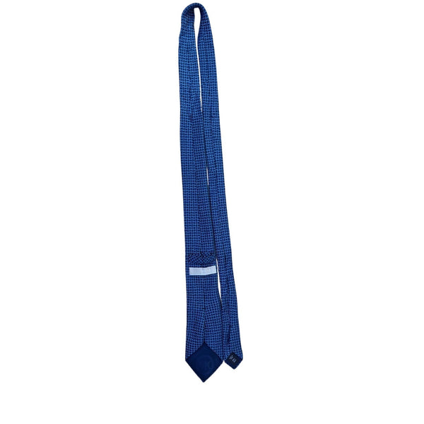 Michael Kors Mens Blue Silk Geometric Pattern Necktie Elegant Design Brand Label