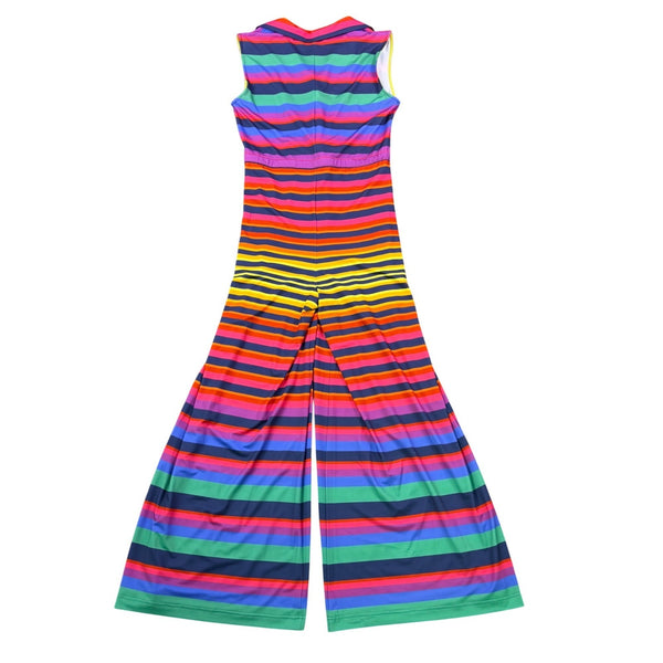 Uterque Womens Rainbow Striped Sleeveless Wide Leg Jumpsuit Size S