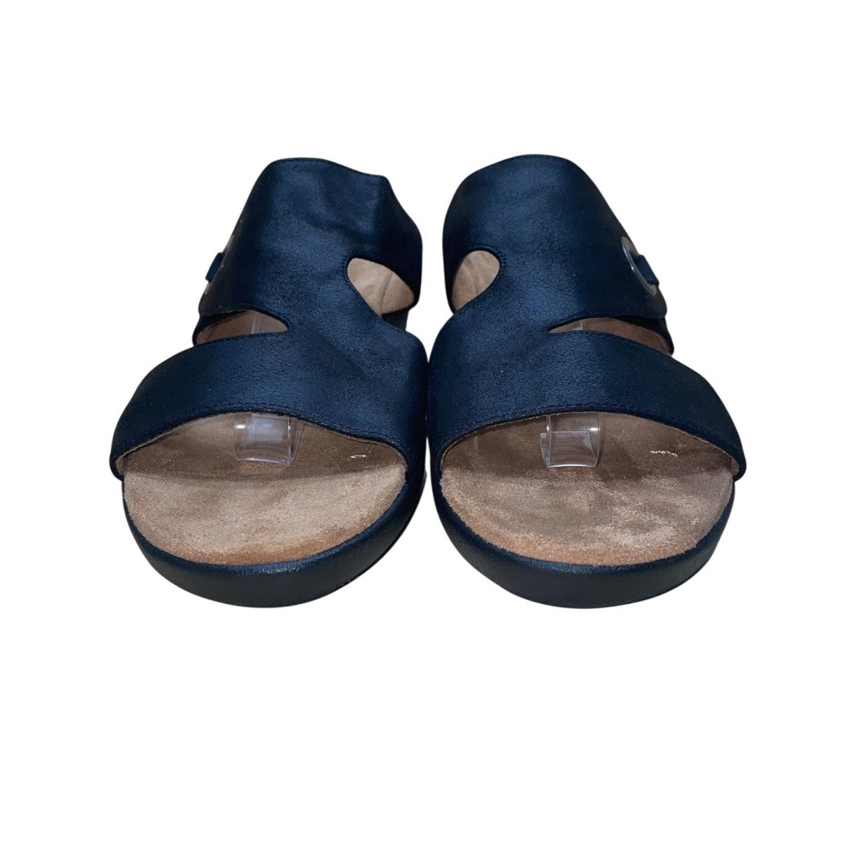 Easy Spirit Women’s Black Cushioned Footbed Kaitrin Wedge Sandals Size 10M