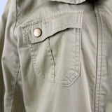 Volcom Women Khaki Cotton/Elastane Jacket Belted Military Style Size L