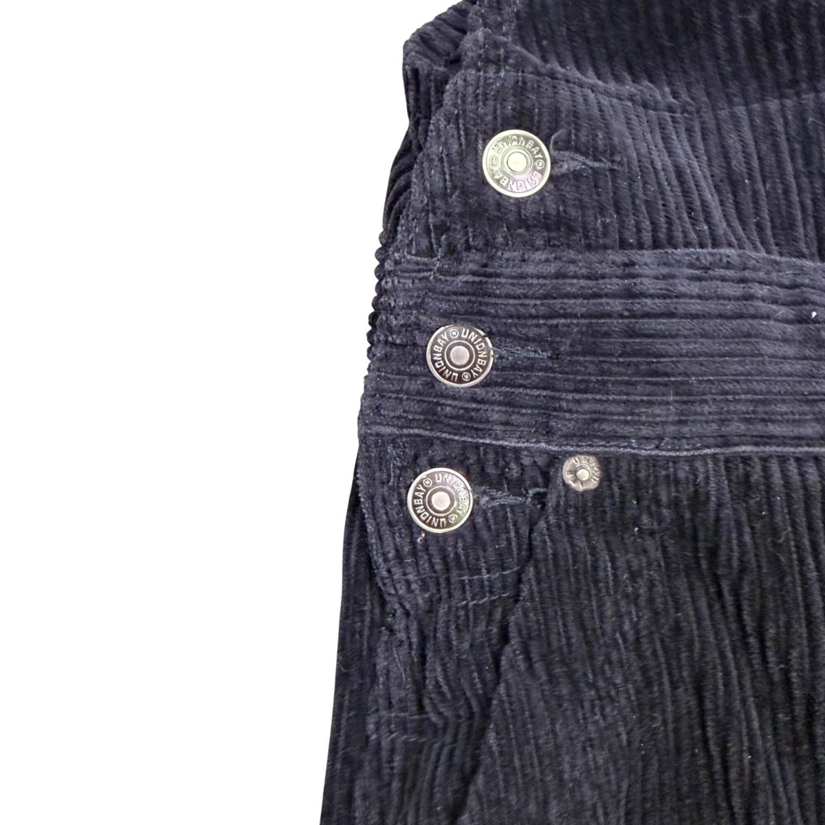 Unionbay Womens Black Corduroy Overalls Adjustable Straps Button Accents Size S