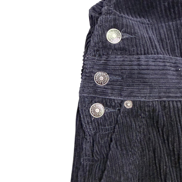 Unionbay Womens Black Corduroy Overalls Adjustable Straps Button Accents Size S