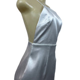 Lulus White Satin Midi Dress With Spaghetti Straps & Open Back Design Sz M - New
