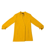 Shinesstar Womens Yellow Polyester Open Front Long Jacket Stylish Layer Size M 