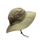 Outfly Wide Brim Outdoor Sun Hat With Mesh Panels Adjustable Chin Strap Beige