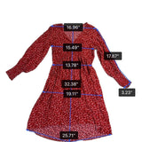 Gap Womens Red Floral V-Neck Long Sleeve Midi Dress Size S