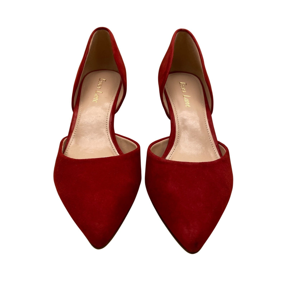Essex Lane Women's Red Suede Pointed Toe Dakota D'Orsay Style Heels Size 7M