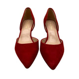 Essex Lane Women's Red Suede Pointed Toe Dakota D'Orsay Style Heels Size 7M