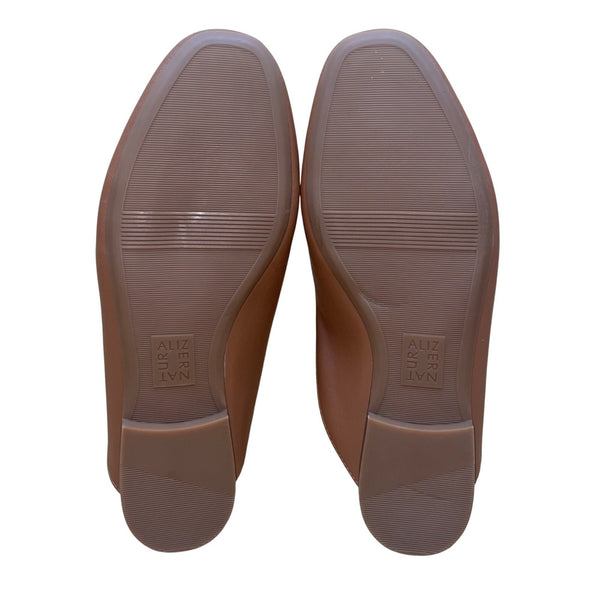 Naturalizer Women’s Brown Faux Leather Slip-On Chain Detail Mule Flats Size 8W